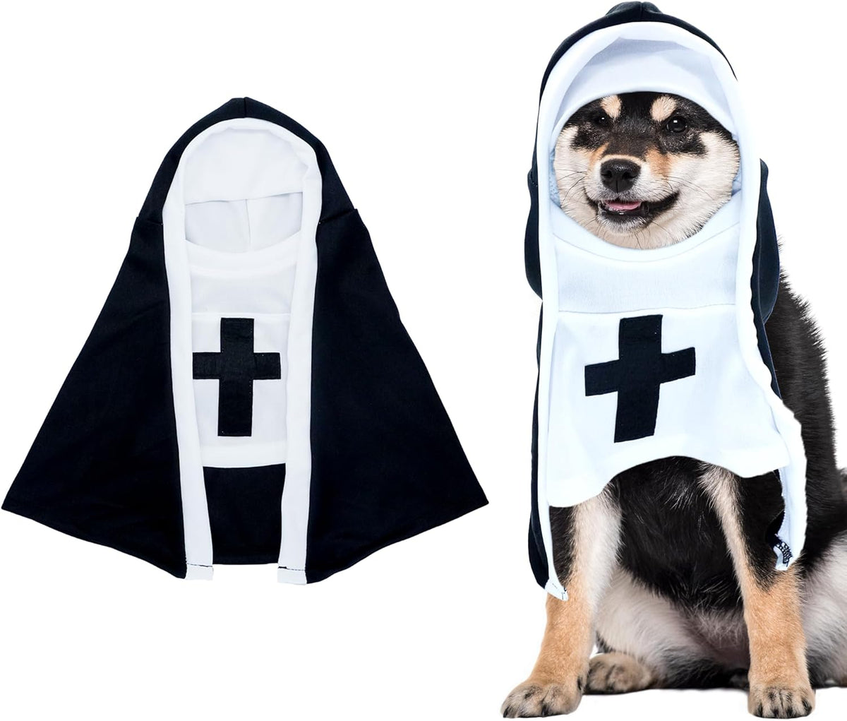Nun Costume with Cross for Cats & Dogs – Petoween (2)
