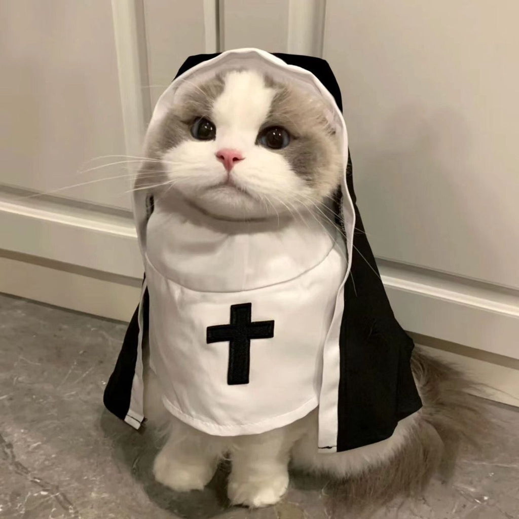 Nun Costume with Cross for Cats & Dogs – Petoween (8)